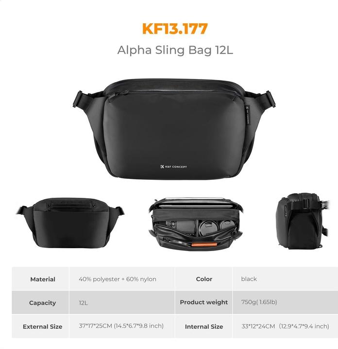 Actual product image K&F Concept Camera Backpack (Camera hip bag, Camera shoulder bag, 12 l)