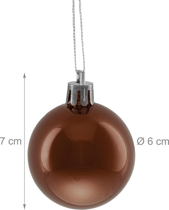 Actual product image Relaxdays - Weihnachtskugeln im 50er Set, Braun/ Silber, 7 x 6 cm (50-part)