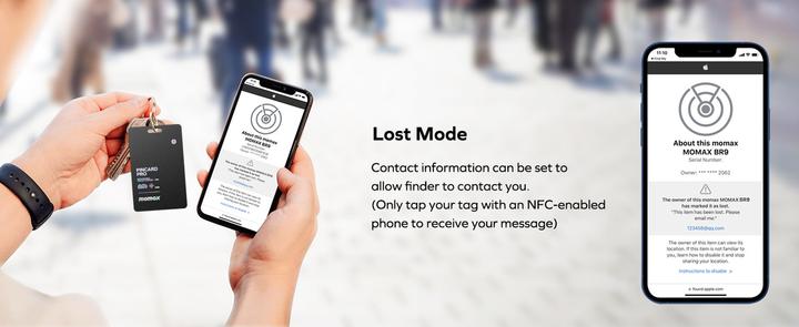Produktbild Momax PinCard Pro Rechargeable Find My Tracker