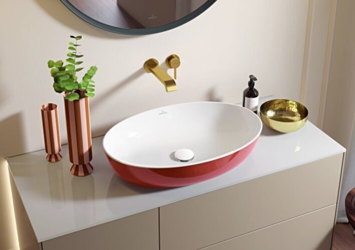 Produktbild Villeroy & Boch Aufsatzwaschbecken Artis 61 cm wei mit CeramicPlus Beschichtung 419861R1 (410 mm, 610 mm)