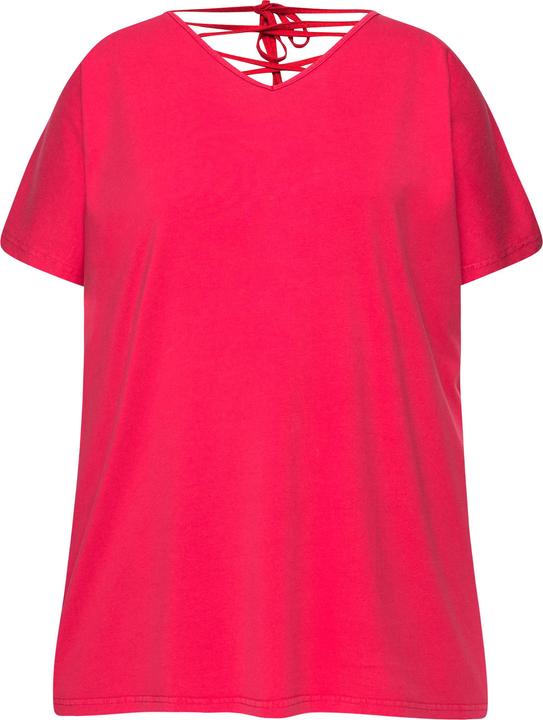 Actual product image Angel of Style Oversized Half-Sleeve V-Neck T-Shirt with Decorative Tie-Up Back (48)