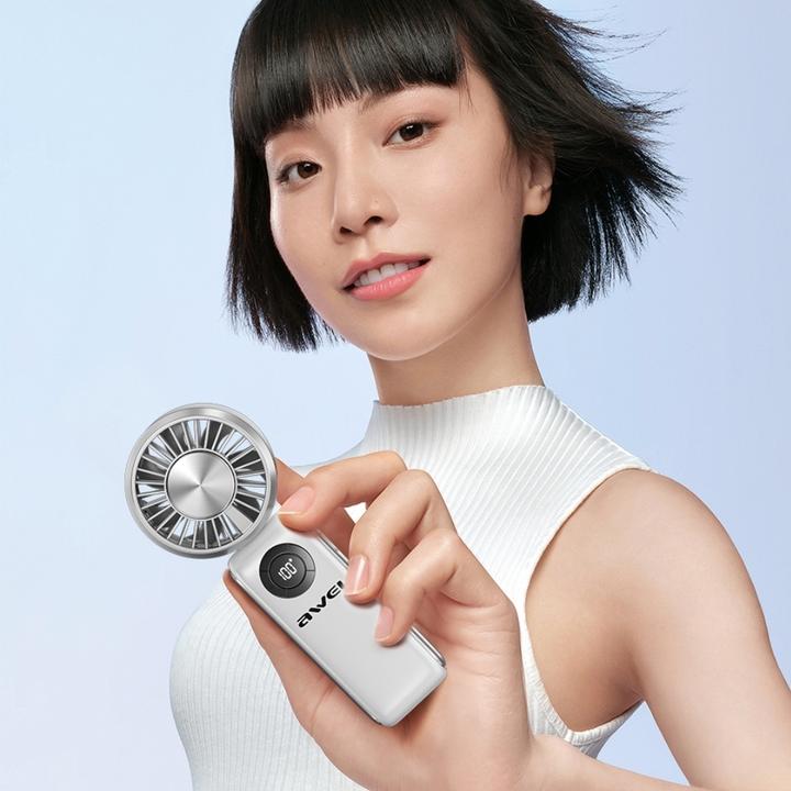 Actual product image Awei Handheld fan F39 Fast Ice white
