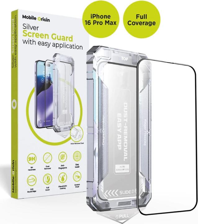 Produktbild Mobile Origin Yellow Screen Guard with easy application iPhone 16 Pro Max (1 Stk., Apple iPhone 16 Pro Max)