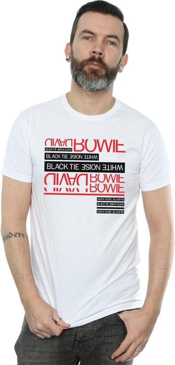 Actual product image David Bowie Mens Black Tie White Noise T-Shirt (3XL)