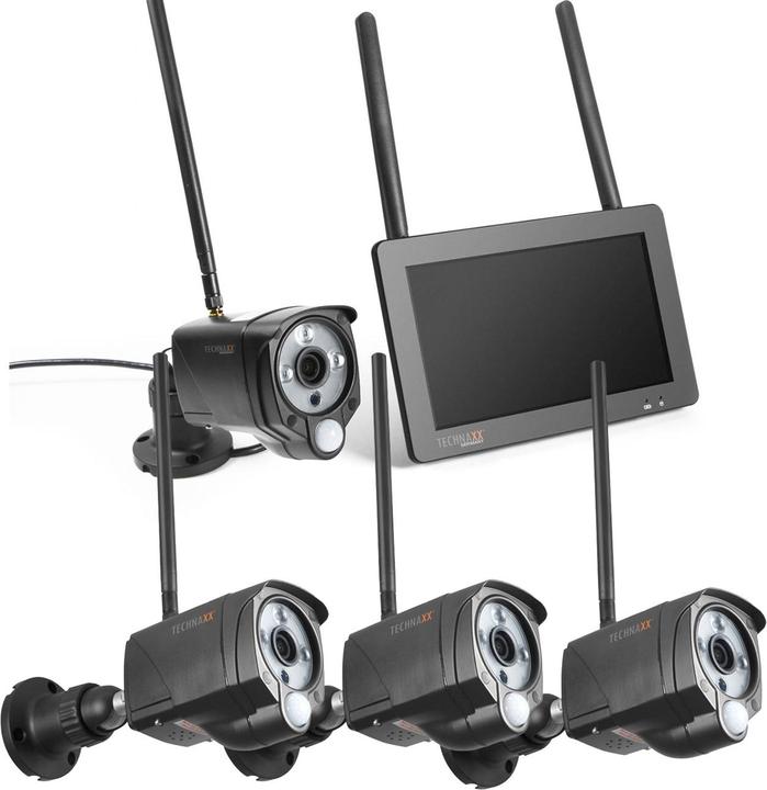 Immagine prodotto Technaxx Set di telecamere di sorveglianza wireless, ricevitore touchscreen da 7", 4 telecamere IP FullHD