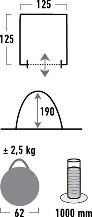 Image du produit High Peak Rimini (Tente tunnel, 2.50 kg, 1 personne)