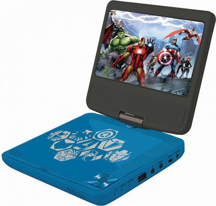 Actual product image Lexibook Portable DVD player in Avenger design, with 7-inch display, USB port and headphones (Portable DVD player)