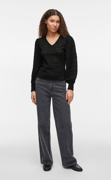 Actual product image Vila V-Ausschnitt Oberteil mit langen Ärmeln (L)