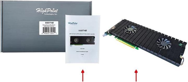 Produktbild HighPoint RAID-Controller SSD7140A 8x NVME