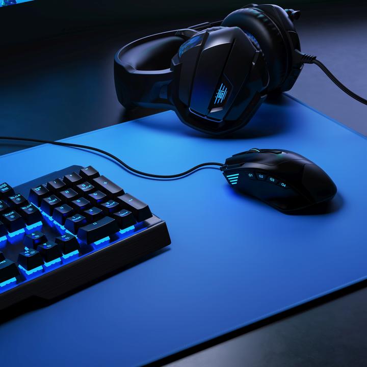 Actual product image CSL Gaming mouse pad, XXL, 900 x 400 x 3 mm, mouse mat, extra large, washable, dark blue (XXL)