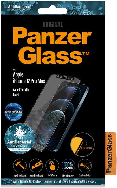 PanzerGlass Case Friendly Black AB ABL (1 Stück, Apple iPhone 12 Pro Max)