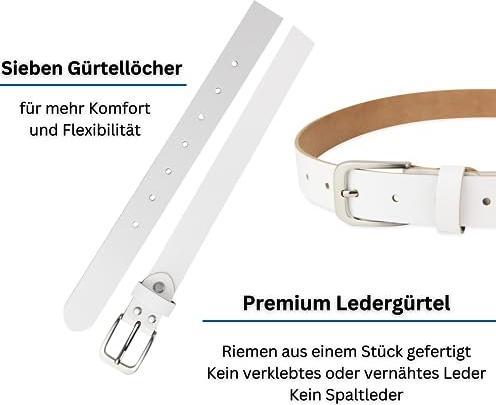 Produktbild Only-Bags.Store Ledergürtel, Gürtel, 3 cm breit, weiss, 125-140 cm (140, 125, 130, 135)