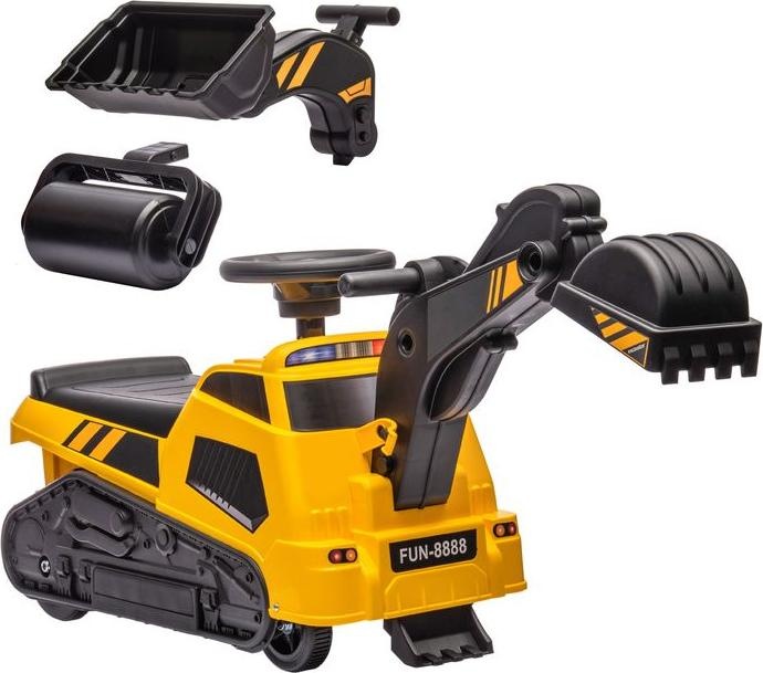 Produktbild Swisshandel24 Sitzbagger, Kinderbagger, 3 in 1 Aufsitzbagger mit Schaufel, Schürfkübel, Walze, Rutschauto mit Musi