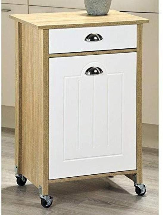Actual product image Kesper Kitchen trolley with waste bin, Sonoma oak