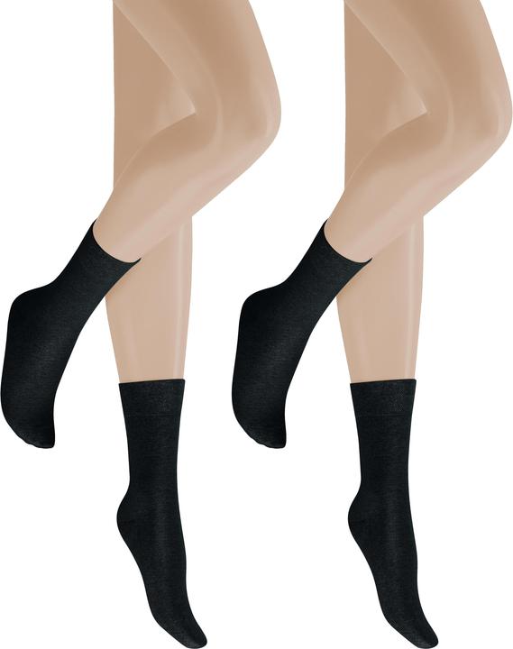 Image du produit Hudson Only Cotton (3 x 2 paires) Chaussettes femmes, couleur 005 noir, taille 35-38 (Une unité par pack, 35 - 38)