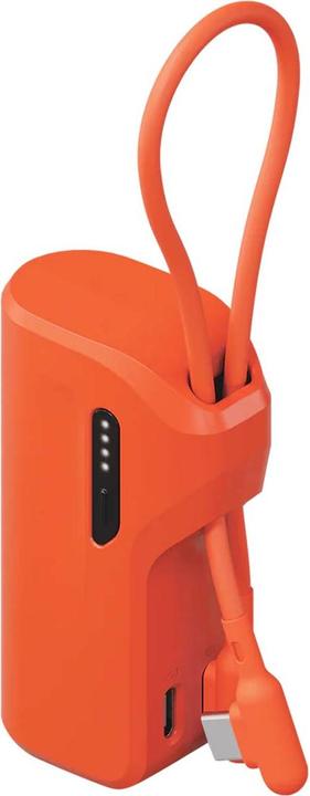 Actual product image Cygnett Battery bank Thumboost 5K Powerbank con cavo integrato (ORANGE) (CY5358PBCHE) (5000 mAh, 20 W, 18.50 Wh)