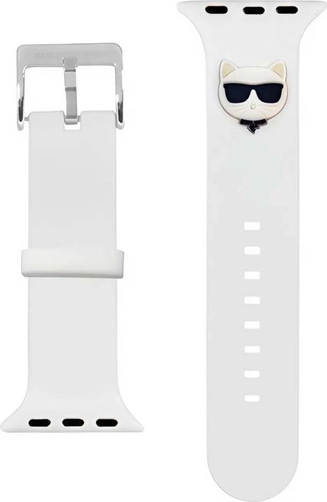 Produktbild Karl Lagerfeld Pasek KLAWMSLCW Apple Watch 38/40/41mm bia?y/white strap Silicone Choupette Heads (Silikon)