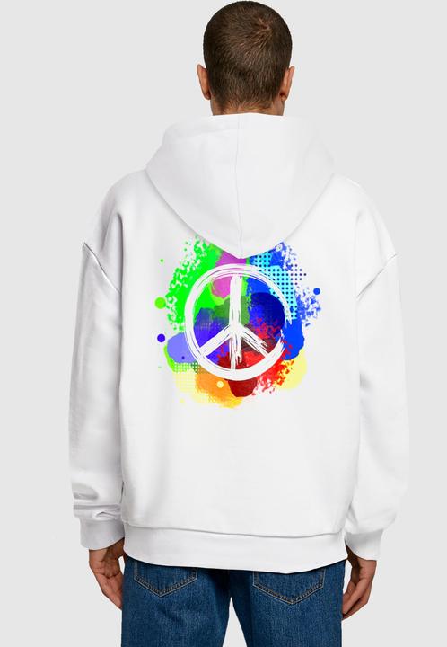 Actual product image Merchcode Peace - Wording Peace White and Peace - Graffiti with Ultra Heavy Hoody - 111859 (M)