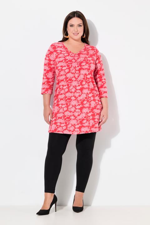 Produktbild Ulla Popken Longshirt, Biesen, A-Linie, V-Ausschnitt, 3/4-Arm (58)