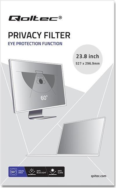 Produktbild Qoltec 51059 - Monitor - Transparent - Privatsphäre - 60,5 cm (23.8 Zoll) - 527 mm - 29 (23.80", 16:9)