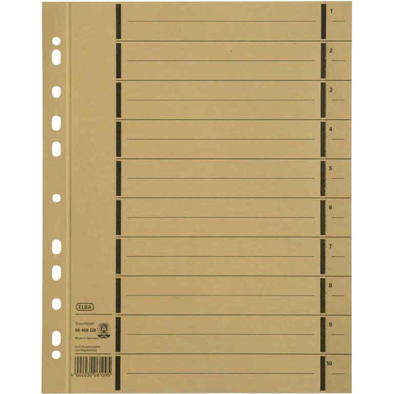 Elba, Ordner Zubehör, TRENNBLAETTER GELB 100 ST (06456GB NEU: 400055738)
