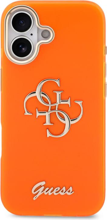 Produktbild Guess IML 4G Script Metall Logo -Rückseite für iPhone 17 Orange (Apple iPhone 17)