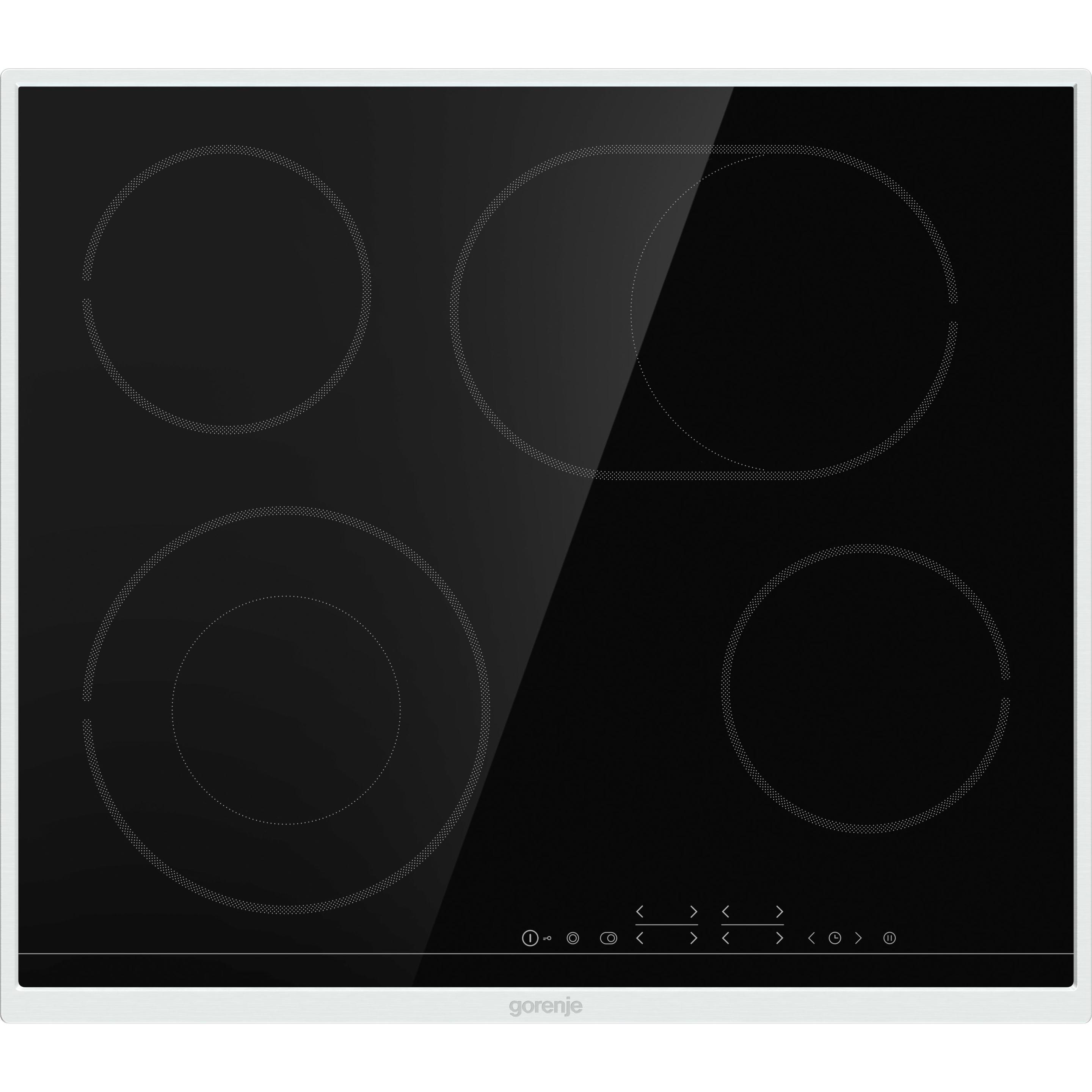 Gorenje ECT 643 BX Kochfeld Ceran 60cm autark Ed-Rahmen Ausschnitt 56x49c, Kochfeld, Schwarz