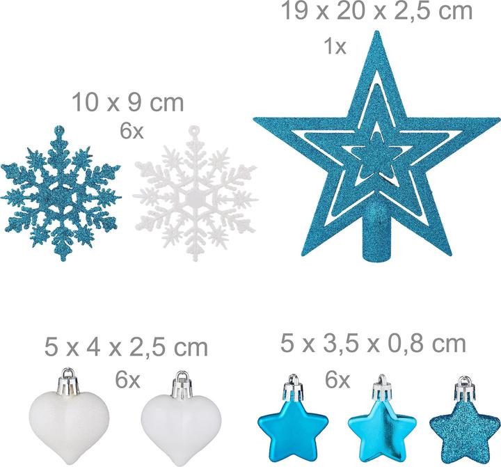 Image du produit Relaxdays Ensemble de boules de Noël (1 -pièce)