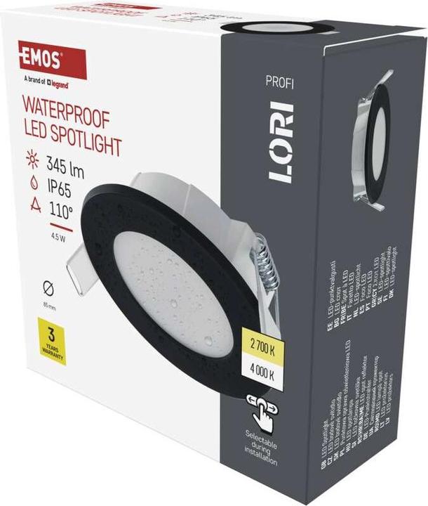 Produktbild Emos LED IP56 SPOTLIGHT ROUND 4,5W 345LM IP65 CCT B (345 lm)
