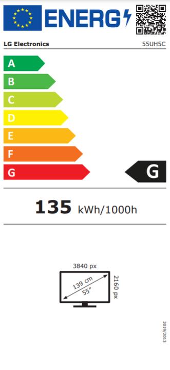 Energie-Label LG 55uh5c-B (3840 x 2160 Pixel, 55")