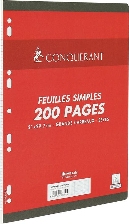 Actual product image Conquerant SEPT ring binder inserts, 210 x 297 mm
