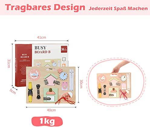 Produktbild Activity Board ab 1 2 Jahre, Holz Busy Board für Kleinkinder, Sensorik Motorikbrett mit