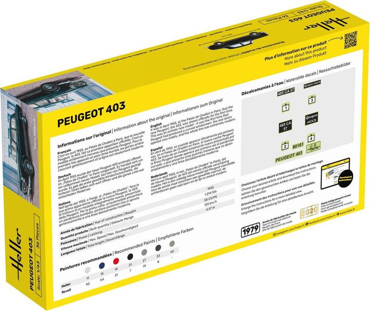 Nutritional values and ingredients Heller Peugeot 403