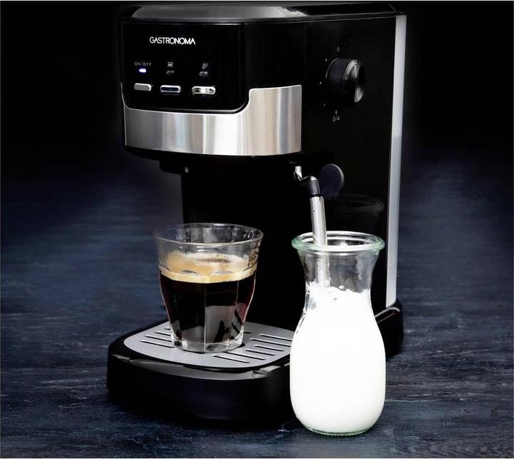 Produktbild Gastronoma -Kolbenmaschine - Espresso -Kaffeemaschine mit gemahlenen Bohnen und Milchfrother - 18110