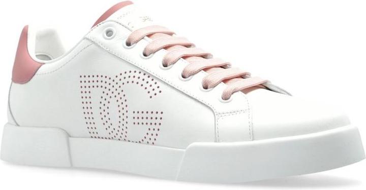 Produktbild Dolce & Gabbana portofino light sneakers in white and pink leather (40)