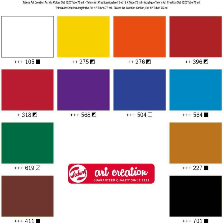 Produktbild Talens Acrylfarbe 12er Set (Multicolor, 900 ml)