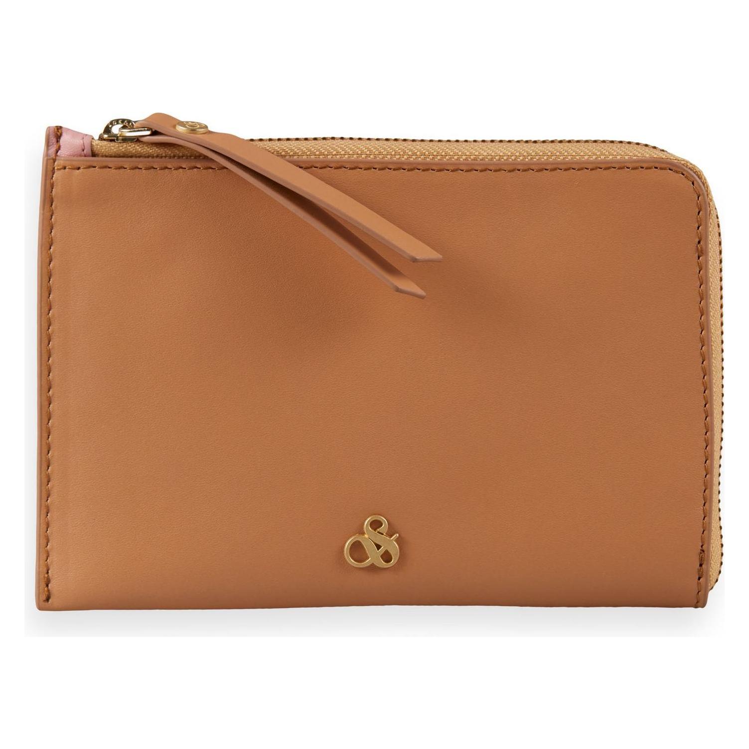 Scotch & Soda, Damen, Portemonnaie, Leather Zip Travel Wallet, Orange