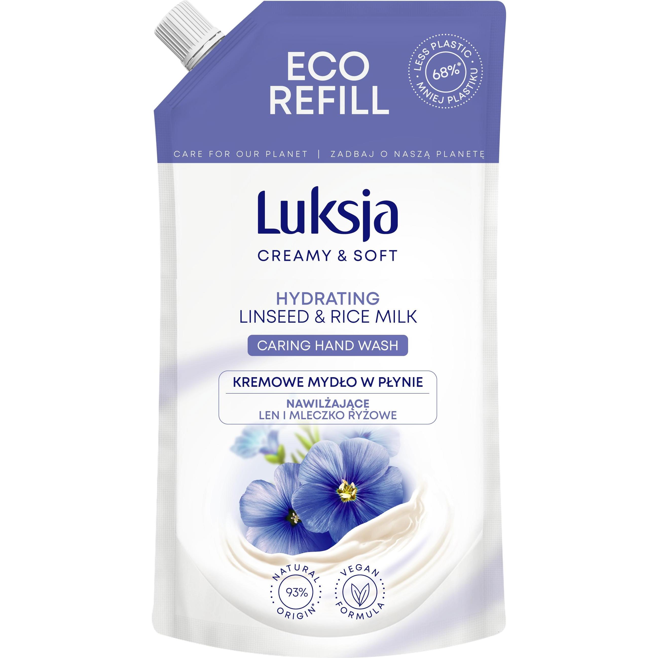 Luksja, Handseife, Liquid Soap Refill Lin&Rice 400ml (Flüssigseife, 400 ml)
