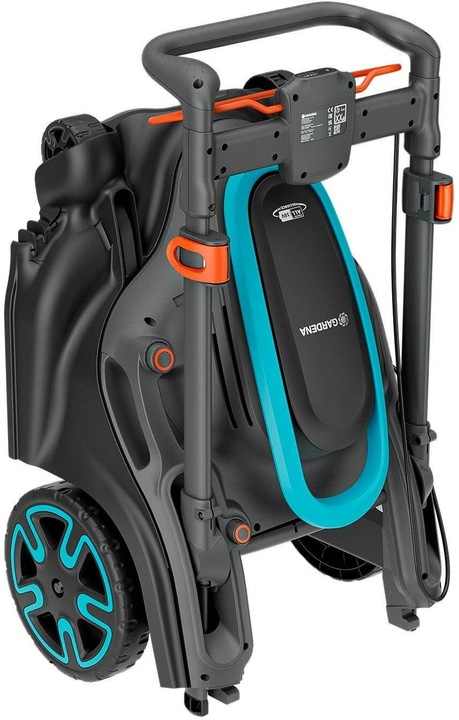 Actual product image Gardena Akku-Rasenmäher PowerMax Duo 46/36V P4A, Ready-To-Use-Set 2, 36Volt (2x18V) (schwarz/grau, 2x Li-Ion (Rechargeable battery operated)