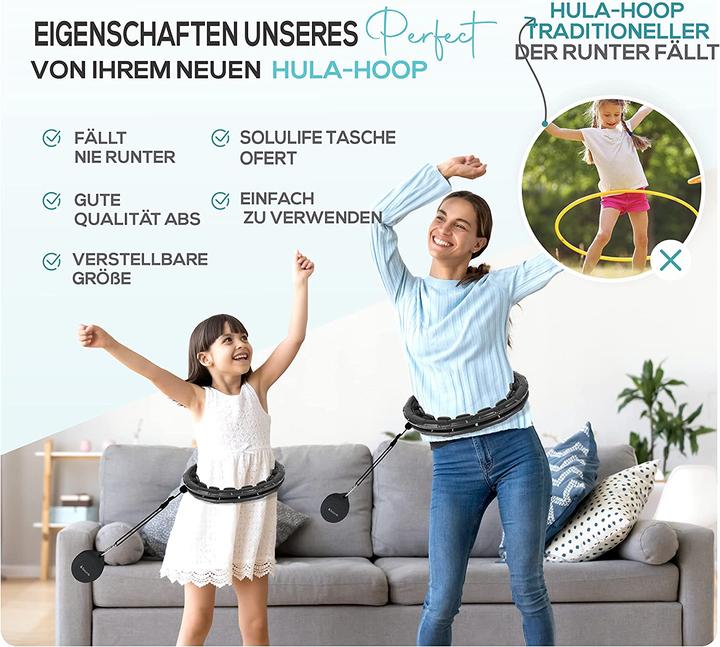 Actual product image Solulife Hula Hoop Adults Black (120 cm, 1500 g)