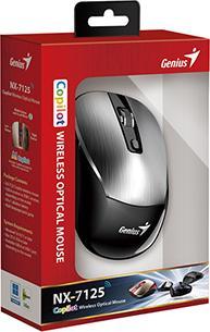 Actual product image Genius NX-7125 silver / Optical wireless mouse / 1200 dpi / Copilot / 4 buttons (Wireless)