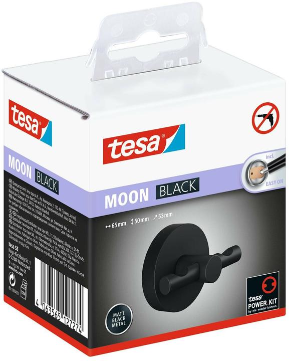 Actual product image tesa MOON BLACK Mantelhaken inkl. Klebelösung ohne Bohren