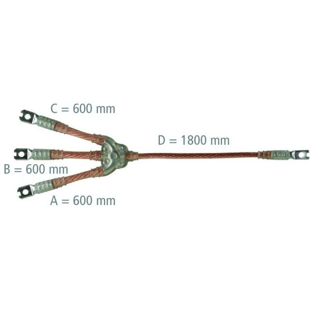 Thumbnail - Dehn EKV3+0 120 R V8115WA E+K-Seil 3-polig m. Anschlussstück PK1 120/50qmm, Elektronikzubehör + Gehäuse