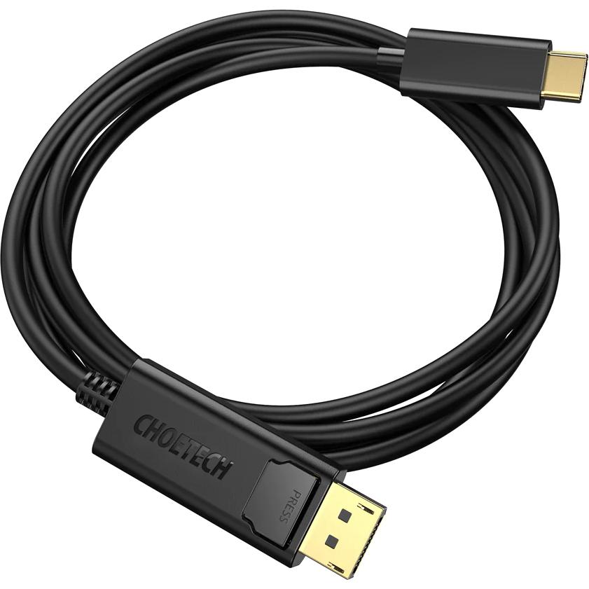 Thumbnail - Choetech Unidirectional Type C USB Monitor Video Cable - 4K Display Port, 1.8m Black (XCP-1801BK) (1.80 m, USB), Video K...
