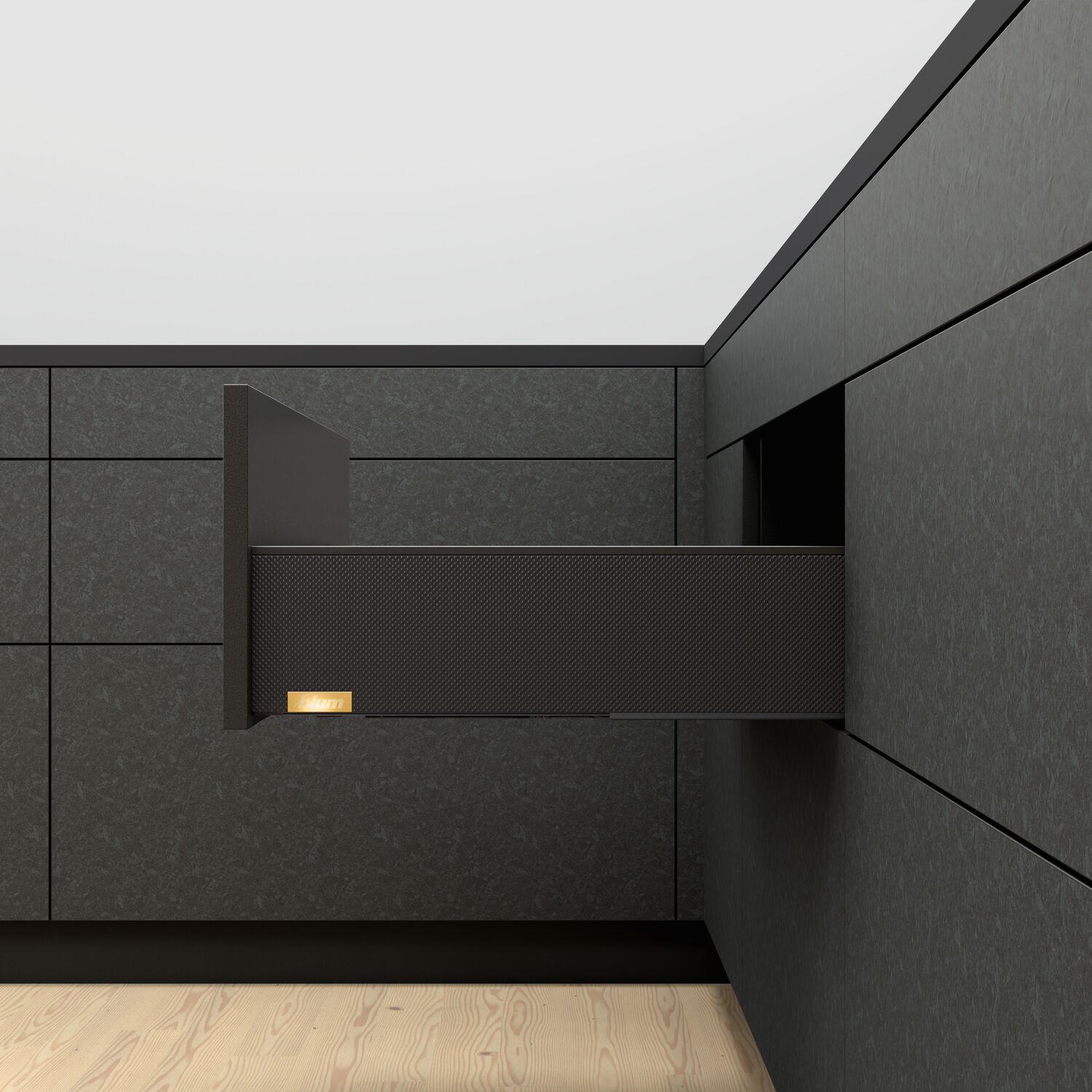 Blum, Schubladenauszüge, LEGRABOX special edition Dekorelement Höhe K, NL 450 mm, Carbon Look