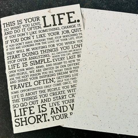 Holstee Einzelkarte This Is Your Life 12.7x17.8cm