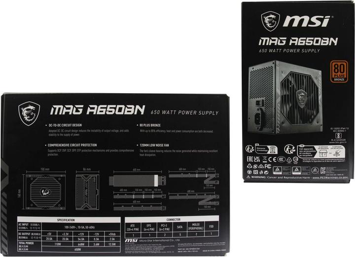 Image du produit MSI 824142258460 (650 W)