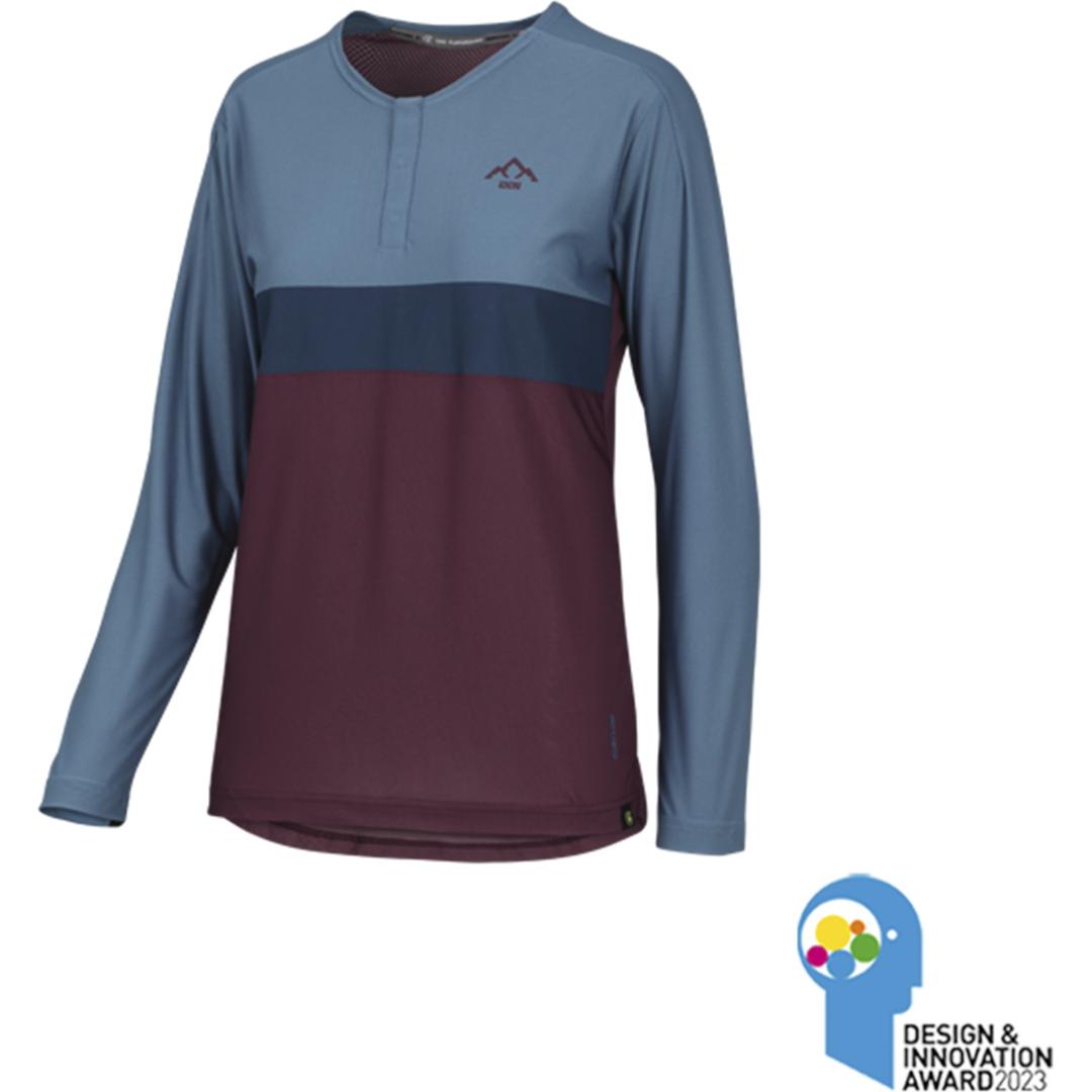 iXS, Damen, Velotrikot, Women"s Flow XTG long Sleeve Henley (34), Blau, Violett, 34