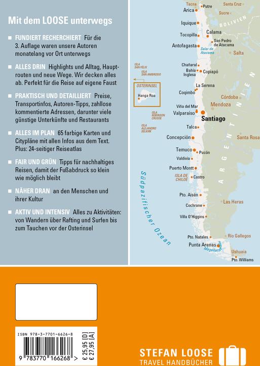 Immagine prodotto Stefan Loose Reiseführer Chile mit Osterinsel (Tedesco, Meik Sottodei, Susanne Asal, 2024)