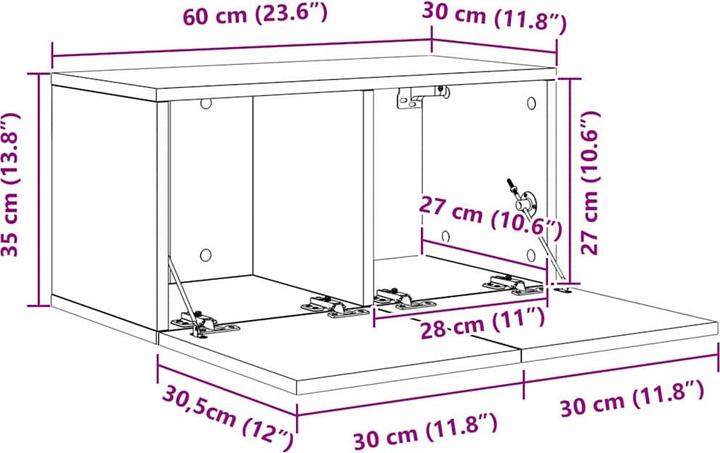 Image du produit VidaXL TV Aufbewahrung (60 x 30 x 30 cm)